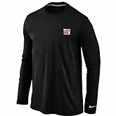 Men Nike New York Giants Logo Long Sleeve T-Shirt Black,baseball caps,new era cap wholesale,wholesale hats