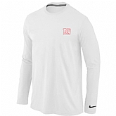 Men Nike New York Giants Logo Long Sleeve T-Shirt White,baseball caps,new era cap wholesale,wholesale hats