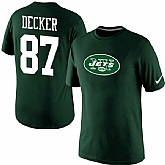 Men Nike New York Jets 87 Eric Decker Name x26 Number T-Shirt,baseball caps,new era cap wholesale,wholesale hats