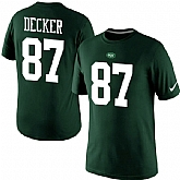 Men Nike New York Jets 87 Eric Decker Pride Name x26 Number T-Shirt Green,baseball caps,new era cap wholesale,wholesale hats