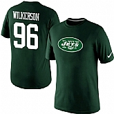 Men Nike New York Jets 96 Muhammad Wilkerson Name x26 Number T-Shirt Green,baseball caps,new era cap wholesale,wholesale hats