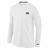 Men Nike New York Jets Logo Long Sleeve T-Shirt White,baseball caps,new era cap wholesale,wholesale hats