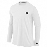 Men Nike Oakland Raiders Logo Long Sleeve T-Shirt White,baseball caps,new era cap wholesale,wholesale hats