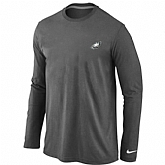 Men Nike Philadelphia Eagles Logo Long Sleeve T-Shirt D.Gray,baseball caps,new era cap wholesale,wholesale hats