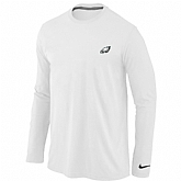 Men Nike Philadelphia Eagles Logo Long Sleeve T-Shirt White,baseball caps,new era cap wholesale,wholesale hats
