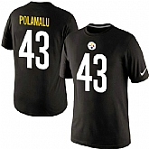 Men Nike Pittsburgh Steelers 43 Troy Polamalu Pride Name x26 Number T-Shirt Black,baseball caps,new era cap wholesale,wholesale hats