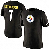 Men Nike Pittsburgh Steelers 7 Ben Roethlisberger Name x26 Number T-Shirt Black,baseball caps,new era cap wholesale,wholesale hats