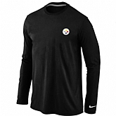 Men Nike Pittsburgh Steelers Sideline Legend Authentic Logo Long Sleeve T-Shirt Black,baseball caps,new era cap wholesale,wholesale hats