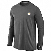 Men Nike Pittsburgh Steelers Sideline Legend Authentic Logo Long Sleeve T-Shirt D.Gray,baseball caps,new era cap wholesale,wholesale hats
