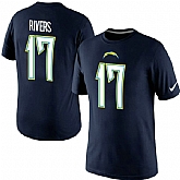 Men Nike San Diego Chargers 17 Phillip Rivers Pride Name x26 Number T-Shirt D.Blue,baseball caps,new era cap wholesale,wholesale hats