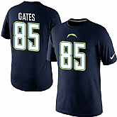 Men Nike San Diego Chargers 85 Gates Pride Name x26 Number T-Shirt D.Blue,baseball caps,new era cap wholesale,wholesale hats
