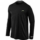 Men Nike San Diego Chargers Logo Long Sleeve T-Shirt Black,baseball caps,new era cap wholesale,wholesale hats