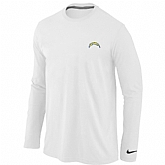 Men Nike San Diego Chargers Logo Long Sleeve T-Shirt White,baseball caps,new era cap wholesale,wholesale hats