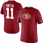 Men Nike San Francisco 49ers 11 Smith Name x26 Number T-Shirt Red,baseball caps,new era cap wholesale,wholesale hats