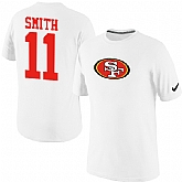 Men Nike San Francisco 49ers 11 Smith Name x26 Number T-Shirt White,baseball caps,new era cap wholesale,wholesale hats