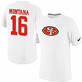 Men Nike San Francisco 49ers 16 Montana Name x26 Number T-Shirt White,baseball caps,new era cap wholesale,wholesale hats