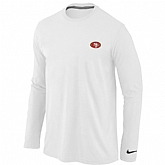 Men Nike San Francisco 49ers Long Sleeve T-Shirt White,baseball caps,new era cap wholesale,wholesale hats