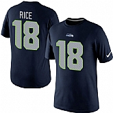 Men Nike Seattle Seahawks 18 Sidney Rice Pride Name x26 Number T-Shirt Blue,baseball caps,new era cap wholesale,wholesale hats