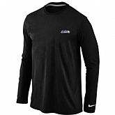 Men Nike Seattle Seahawks Sideline Legend Authentic Logo Long Sleeve T-Shirt Black,baseball caps,new era cap wholesale,wholesale hats