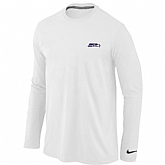 Men Nike Seattle Seahawks Sideline Legend Authentic Logo Long Sleeve T-Shirt White,baseball caps,new era cap wholesale,wholesale hats