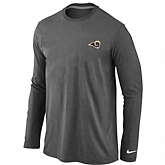 Men Nike St. Louis Rams Sideline Legend Authentic Logo Long Sleeve T-Shirt D.Gray,baseball caps,new era cap wholesale,wholesale hats