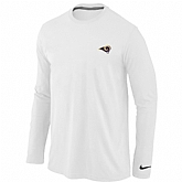 Men Nike St. Louis Rams Sideline Legend Authentic Logo Long Sleeve T-Shirt White,baseball caps,new era cap wholesale,wholesale hats