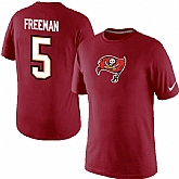 Men Nike Tampa Bay Buccaneers 5 Josh Freeman Name x26 Number T-Shirt,baseball caps,new era cap wholesale,wholesale hats