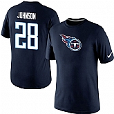 Men Nike Tennessee Titans 28 Chris Johnson Name x26 Number T-Shirt D.Blue,baseball caps,new era cap wholesale,wholesale hats