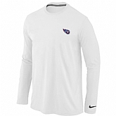 Men Nike Tennessee Titans Logo Long Sleeve T-Shirt White,baseball caps,new era cap wholesale,wholesale hats