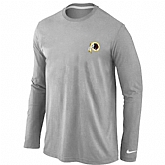 Men Nike Washington Redskins Sideline Legend Authentic Long Sleeve T-Shirt Logo Gray,baseball caps,new era cap wholesale,wholesale hats