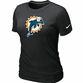 Miami Dolphins Black Women's Logo T-Shirt,baseball caps,new era cap wholesale,wholesale hats