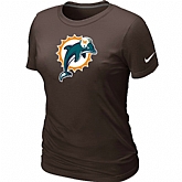 Miami Dolphins Brown Women's Logo T-Shirt,baseball caps,new era cap wholesale,wholesale hats