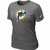 Miami Dolphins D.Grey Women's Logo T-Shirt,baseball caps,new era cap wholesale,wholesale hats