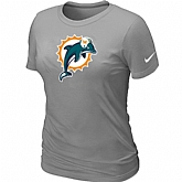 Miami Dolphins L.Grey Women's Logo T-Shirt,baseball caps,new era cap wholesale,wholesale hats