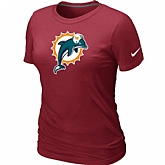 Miami Dolphins Red Women's Logo T-Shirt,baseball caps,new era cap wholesale,wholesale hats