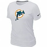 Miami Dolphins White Women's Logo T-Shirt,baseball caps,new era cap wholesale,wholesale hats