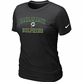 Miami Dolphins Women's Heart & Soul Black T-Shirt,baseball caps,new era cap wholesale,wholesale hats