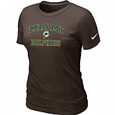 Miami Dolphins Women's Heart & Soul Brown T-Shirt,baseball caps,new era cap wholesale,wholesale hats