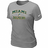 Miami Dolphins Women's Heart & Soul L.Grey T-Shirt,baseball caps,new era cap wholesale,wholesale hats