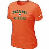 Miami Dolphins Women's Heart & Soul Orange T-Shirt,baseball caps,new era cap wholesale,wholesale hats