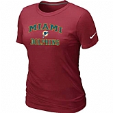 Miami Dolphins Women's Heart & Soul Red T-Shirt,baseball caps,new era cap wholesale,wholesale hats