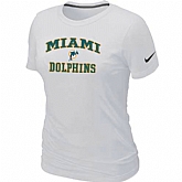 Miami Dolphins Women's Heart & Soul White T-Shirt,baseball caps,new era cap wholesale,wholesale hats