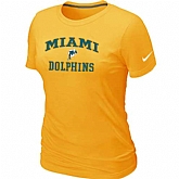 Miami Dolphins Women's Heart & Soul Yellow T-Shirt,baseball caps,new era cap wholesale,wholesale hats