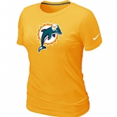 Miami Dolphins Yellow Women's Logo T-Shirt,baseball caps,new era cap wholesale,wholesale hats