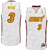 Miami Heat #3 Dwyane Wade White With Gold Jerseys,baseball caps,new era cap wholesale,wholesale hats