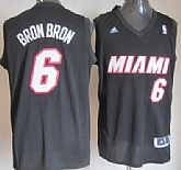 Miami Heat #6 Bron Bron Black Fashion Jerseys