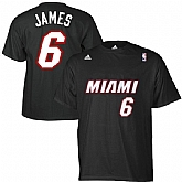 Miami Heat #6 LeBron James Black T-Shirt,baseball caps,new era cap wholesale,wholesale hats