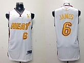 Miami Heat #6 LeBron James NBA Champions White With Gold Swingman Jerseys,baseball caps,new era cap wholesale,wholesale hats