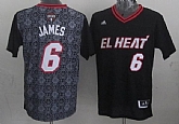 Miami Heat #6 LeBron James Revolution 30 Swingman 2014 Noche Latina Black Jerseys,baseball caps,new era cap wholesale,wholesale hats