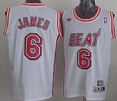 Miami Heat #6 LeBron James White Throwback Swingman Jerseys,baseball caps,new era cap wholesale,wholesale hats